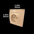 Wenefang WESA Wood Power Socket France Standard Electrical Outlet Standard Fashion Ground Wall Socket Embedded Plug Flame Retardant Plastic Panel. 