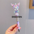 DISICHEN Sanrio Kuromi Ballpoint Pen Crystal Flash Diamond Rotating Neutral Pen Black Cute Girl Dreamy Cartoon Hello Kitty Pearl Pen Original. 