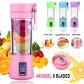 380Ml Blades Mini Usb Rechargeable Portable Electric Fruit Juicer Smoothie Maker Blender Machine Sports Bottle Juicing Cup Juicers. 