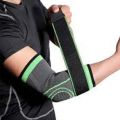 Green Elastic Orthopedic Elbow Support Arm Compression Sleeve. 