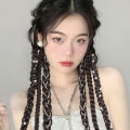 Hair korean style boxing ladies pearl hair braids girl sweet long strap hairstyle hair rope Y2K wig with women's hair accessories. 