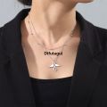 Difutagui Cazador Dog Cat Four Leaf Clover Pendant Necklace for Women Stainless Luxury Steel Compass Angel Choker Double Chain Neck Jewelry 2024. 