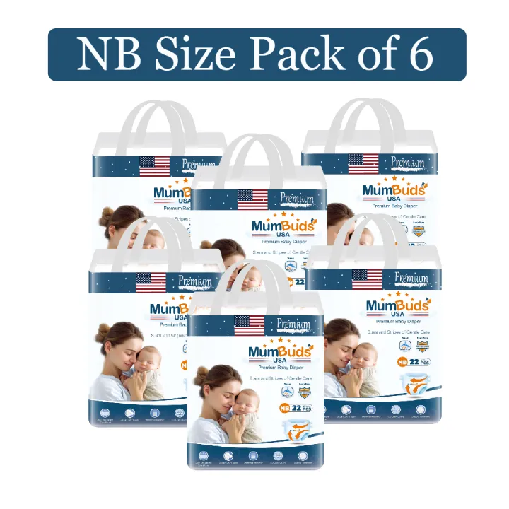 MumBuds%20American%20UltraThin%20Baby%20Diaper%20Newborn%2022Pcs%20Pack%20Of%206%20-%20Image%202