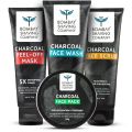 Bombay Shaving Company Charcoal Facial Starter Kit | Face Wash 50gm., Face Scrub50 gm., Face Pack 50 gm., Peel Off Mask 50 gm.|. 