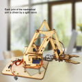 4DOF Wooden Robotic Arm kit, 4DOF Wood Mechanical Arm with sg90 Servo, Assembled for SNAM1500. 