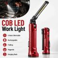 Professional 5 Gears COB LED Work Light Folding Rechargeable High-lumen Flashlight Magnetic Hanging Hook Portable Searchlight Outdoor,Repair. 