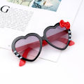 JIJIN fashion cartoon ultraviolet rays Kawaii heart shape HelloKitty sunglasses Sanrio cute ribbon glasses girl protection sunglasses kids toy gift. 