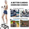 Mini Stepper with Resistance Bands, Upgraded Air Powered Steppers for Exercise at Home, Stepper Machine with LED Monitor, Super Quiet Hydraulic Fitness Stair Stepper. 