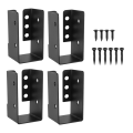 Concealed Joist Hanger 4PCS,2InX4In Outdoor Concealed-Flange Light Joist Bracket, Q235B Steel Powder-Coated Joist Hanger Easy to Use. 