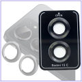 Camera Lens for Redmi 13C - Individual Metal Ring Tempered Glass Camera Screen Protector with Locator (Black). 