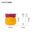 DISICHEN 1pc 5ml Portable Honey Lip Gloss Empty Bottle Cute Plastic Balm Container Jar Shaped Reusable with Small Spoon Refillable Hot. 