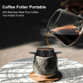 Sojhoop Portable Coffee Filter Reusable Funnel Tea Infuser Stainless Steel Minie Dripper Coffee Dripper for Home Office Trave-B. 