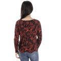 Attire Nepal Floral Printed Black Top with Colored Print (FT-07). 