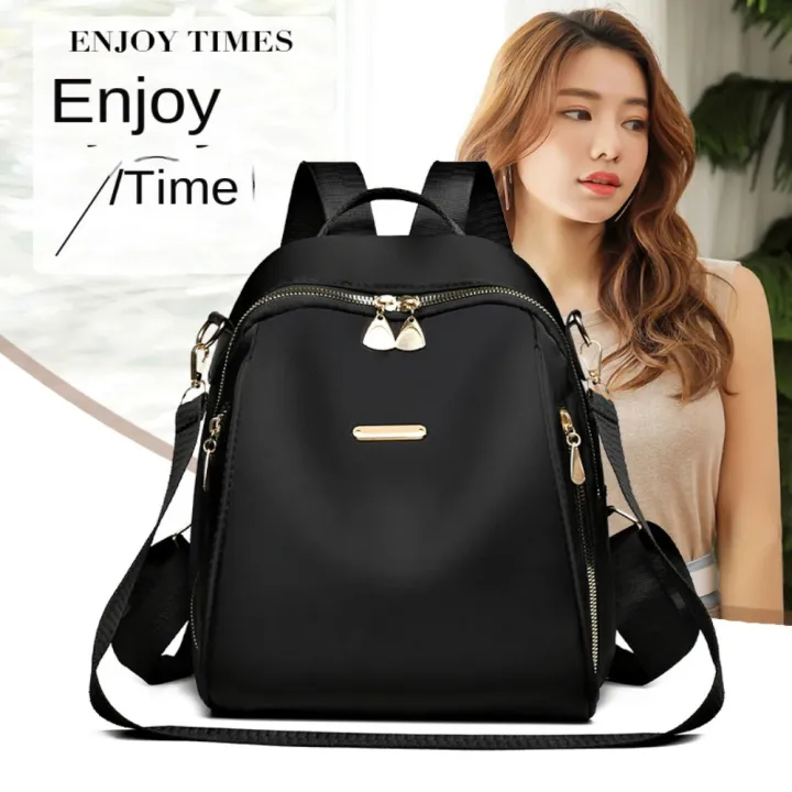 Casual%20Lightweight%20School%20Bags%20Large%20Capacity%20Oxford%20Cloth%20Travel%20Backpack%20Black%20Shoulder%20Bag%20Women%20-%20Image%205
