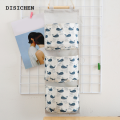 DISICHEN New style Home Kitchen Wall Mounted Storage Bag With 3 Pockets Linen Fabric Waterproof Wall Door Closet Hanging Organizer For Bath Bedroom. 