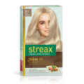 Streax Cream Hair Color Enriched with Walnut Oil & Argan Oil Rich Platinum 9.1 - (50gm+50ml). 