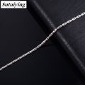 Sutuiying Thin Necklace Link Cable Chain on Neck for Women Ladies 316L Stainless Luxury Steel Jewelry Accessories Silver Color Choker Her Gift. 