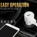 LDNIO C309 Fast Car Charger 18W With 2USB Port , White Light Ring , Auto-ID USB , ABS Fire Proof Material with Lightning Cable - White. 