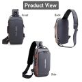 Multifunction PU Chest Bag One Side Bag With USB Charging Port and Password Lock for "' Unisex I Fashion Unisex Bag. 