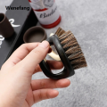 Wenefang Soft Horse Bristle Wooden Beard Brush Hairdresser Shaving Brush Comb Men Mustache Comb Kit Hair Combs Professional Styling Tools. 