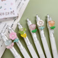 1 Pcs Cute Mini Flower Gel Pens Black Ink Neutral Pens Kawaii Korean Style Stationery Kids Gifts Writing Tools School Office Supplies Cologo. 