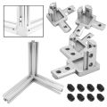 Aluminum Alloy Aluminum Extrusion Profile with Screws 3-Way End Corner Bracket Connector European Standard. 