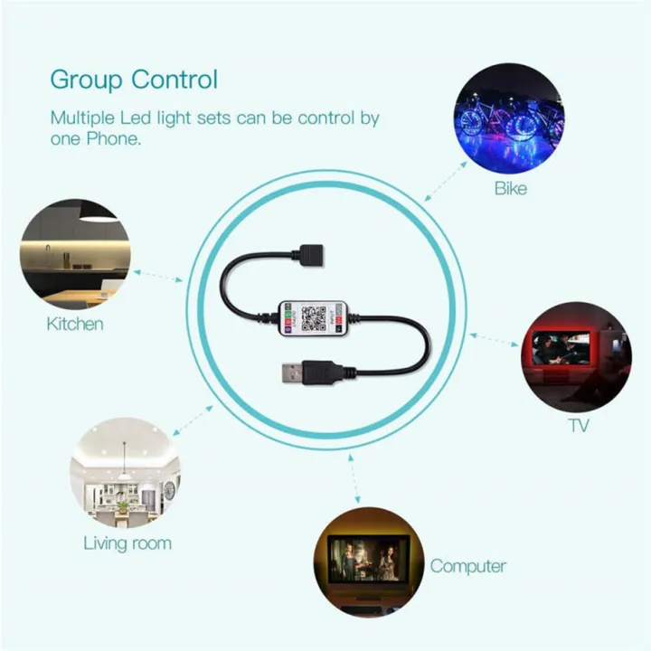 Kqueebee%202X%20Wireless%20Bluetooth%20LED%20Dimmer%20Remote%20Controller%20DC5-24V%20Phone%20APP%20Connection%20Control%20for%20RGB%20Light%20Strip%20Timer%20Switch%20-%20Image%205
