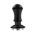 1 Piece Premium Barista Tools Tamper Stainless Steel with Spring Flat Bottom Black. 