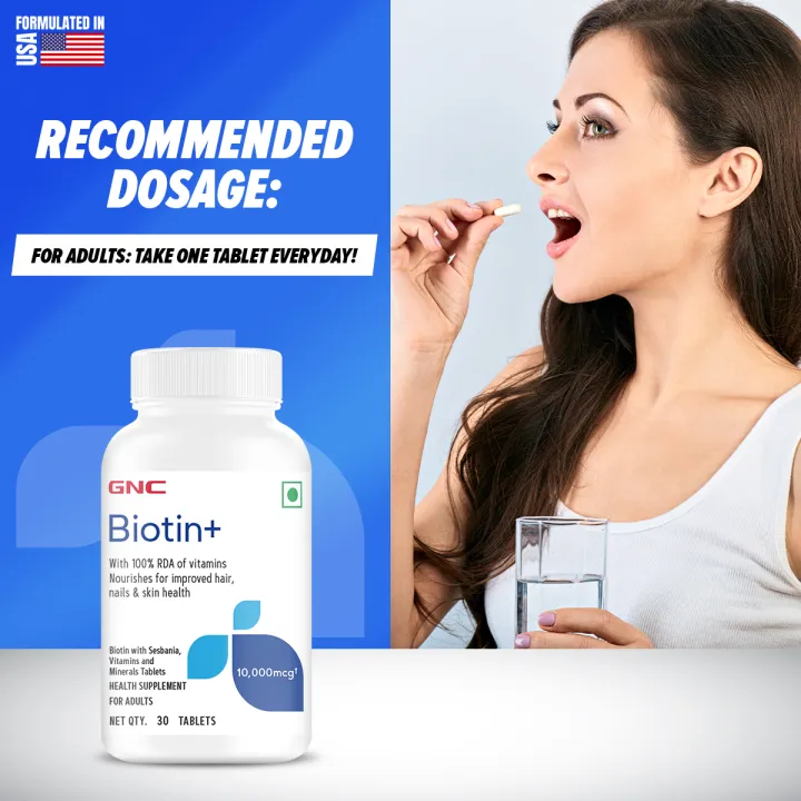 GNC%20Biotin%20Plus%2010,000mcg-%2030%20Tablets%20With%20Reduces%20Hair%20Fall%20&%20Promotes%20New%20Hair%20Growth%20-%20Image%207