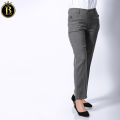 Boss Lady Dark Grey Cotton Front Button Formal Pant For Women. 