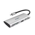 Wiwu Alpha 8 in 1 Type-C Hub |  3*USB3.0+ SD+ Micro SD+ HDMI+ RJ45+ Type C | 100% Genuine. 