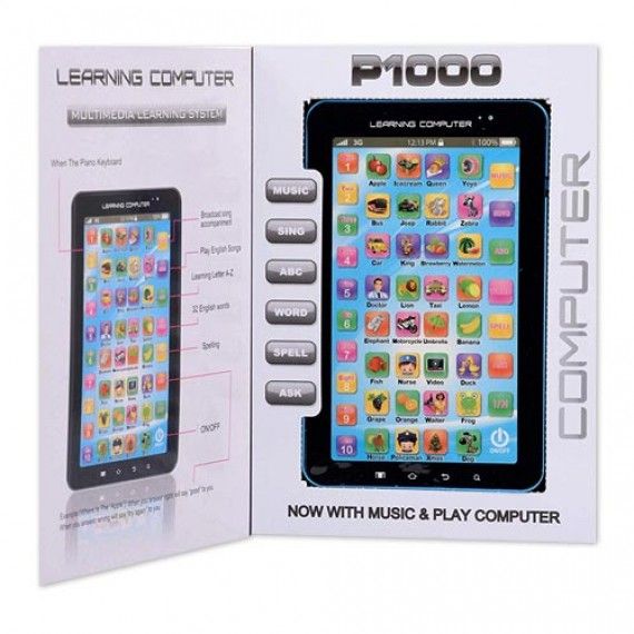 P1000 Kids Educational Learning Tablet Computer Multicolour