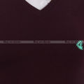 Wine Red Solid V-Neck T-Shirt For Men. 