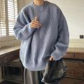 Design Sense Japanese Style Round Neck Loose Sweater Men's Autumn and Winter Lazy Style Ins Casual Sweater Korean Style Knitted Sweater. 