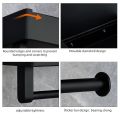 Black Stainless Steel Toilet Paper Holder with Wipes Dispenser ,Mobile phone rack for Bathroom with Wipe Storage Shelf Keep Your Wipes Out of Sight - Wall Mount Paste Mount. 