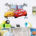 Discounts 3D Brokenwall Lightning McQueen Cartoom Cars Wall Decor Decals For Boy Bedroom Kid Room Wallpaper Poster Mural Wall Stickers. 