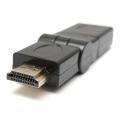 360 Degree Rotation Swivel Hdmi Male To Hdmi Female Adjustable Adapter Mf- Black. 