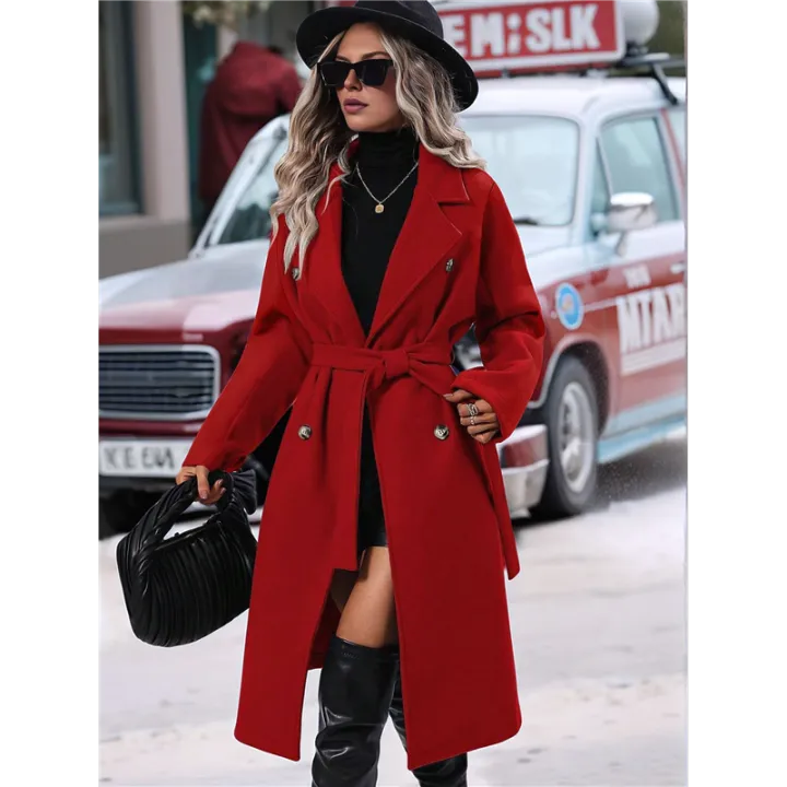 Women's%20Wool%20Pea%20Coat%20Red%20L%20-%20Image%208
