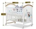 Movable Wooden Baby Crib With Wheels. 