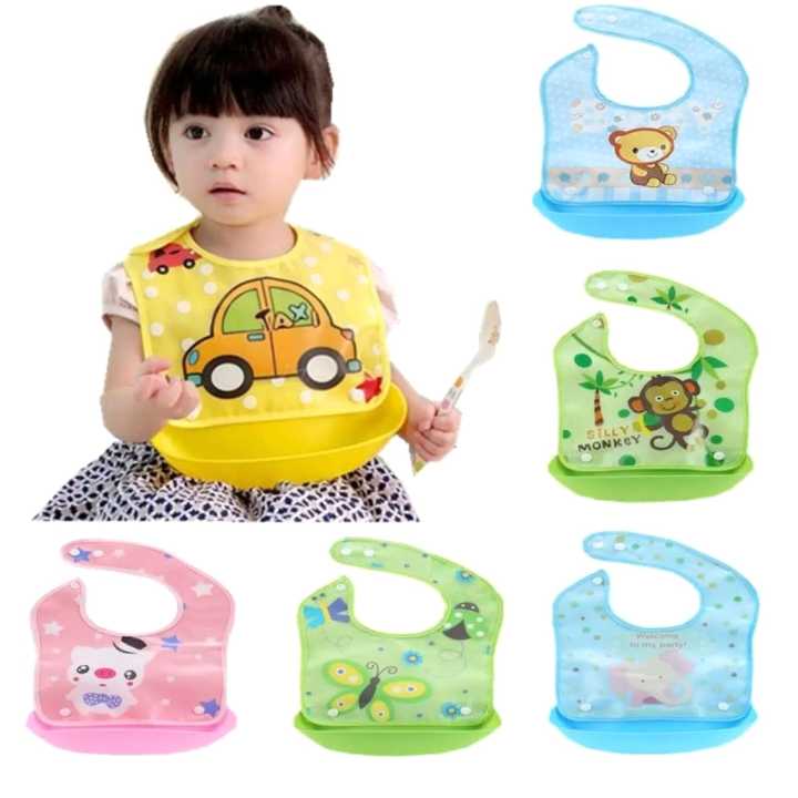 Baby Bib - Waterproof Silicone Bib For Baby 1 Piece