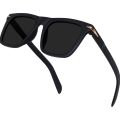 DV Matt Black Square Sunglasses For Men. 