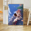1pc Yanfei Genshin Impact Poster Self-adhesive Art Waterproof Paper Sticker Coffee House Bar Room Wall Decor. 
