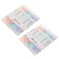 24 Pcs/Set Japanese Stationery Mild Liner Double Headed Fluorescent Pen Fluorescent Marker Pen Highlighter Pen. 