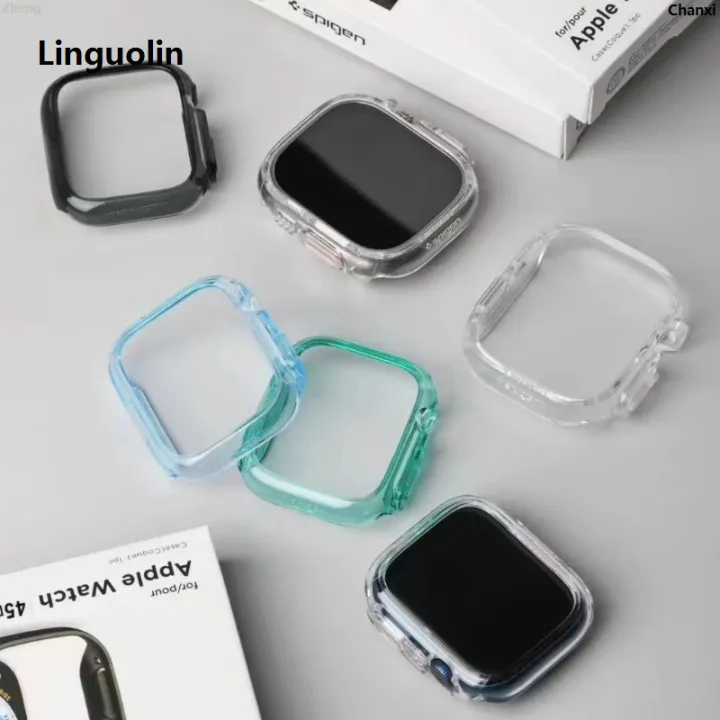ChanxiPortable%20Linguolin%20Watch%20Ultm%2045mmtch%20CaIN%20FITSgp%20TH%20Clear%20Apple%20Wase%20Luxury%20for%20IWatch%20Series%207/8%2041m%2049mm%20ra%20PC%20Phone%20Case%20-%20Image%203