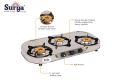 Surya Gas Stove Oval 3 Burner - AUTOMATIC. 