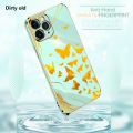Dirty old Hontinga for OPPO A37 A37F NEO 9 Back Cover（Free Lanyard）Luxury 6D Plating Bargain price Golden Butterfly Side Pattern Case Soft Silicone Square Mobile Cover. 