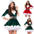 Women's Xmas Theme Santa Mini Dress Sweet Hooded Christmas Fancy Dress Mrs Santa Claus Dress Cosplay Costumes Outfits Miss Claus Dress Suit. 