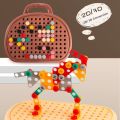 Creative 203 Pieces Baby Puzzle Assembling Toys Hands-On Interactive Screw Tool Set Toys STEM Creative Mosaic Puzzle Children Repair Kit Assembly Tool Box. 