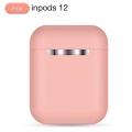 inPods i12 Airpods_ pink color TWS wireless earbuds headset headphones Bluetooth 5.0 high quality stereo sound built in mic touch sensors with charging case for all phones(IOS Android). 