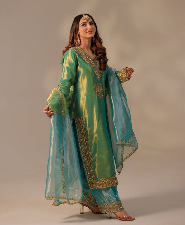 Elegant%20Soft%20Twill%20Net%20Silk%20Heavy%20Embroidery%20Top-Plazzo%20Set%20with%20Dupatta%20By%20Sapnaaz%20Fashion%20-%20Image%203